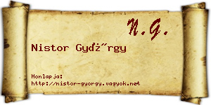 Nistor György névjegykártya